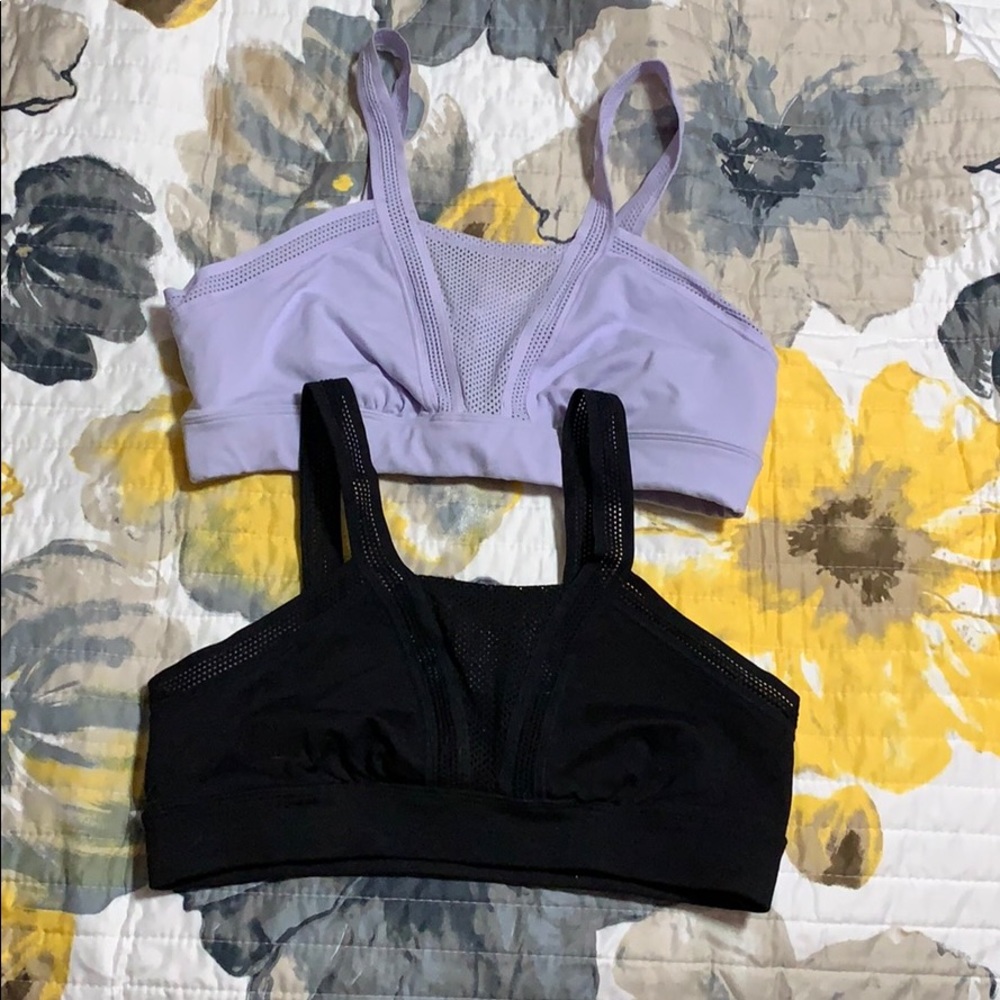 Two aerie sports bras with mesh